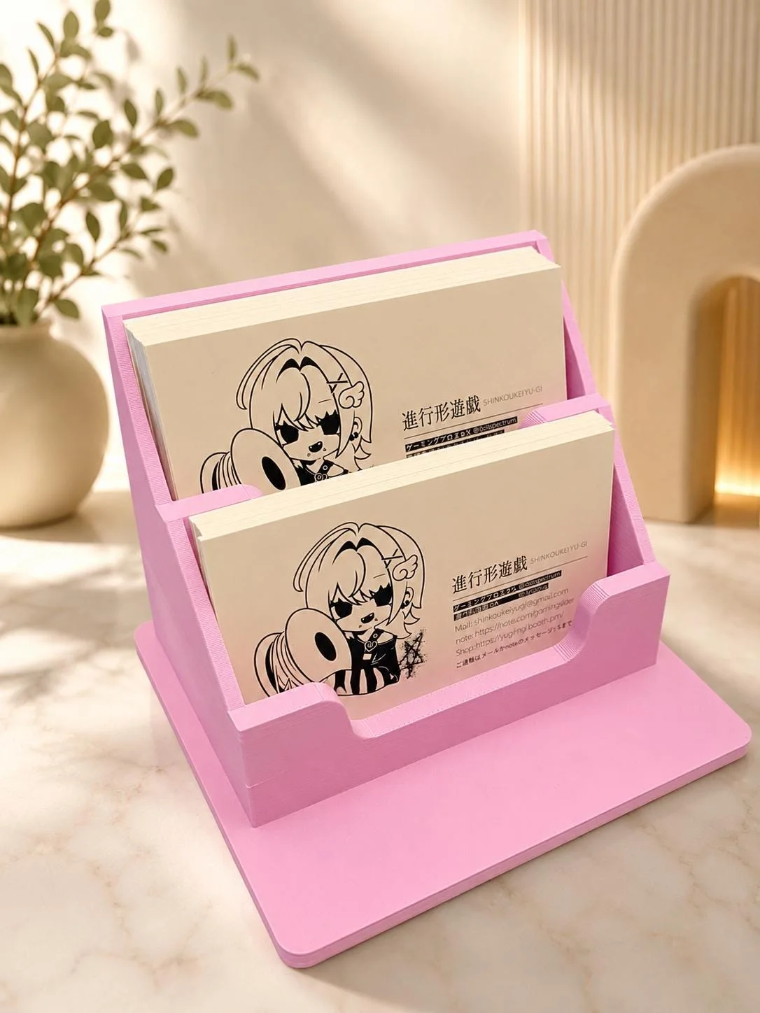 2-Tier Business Card Holder, 3D printed in PLA