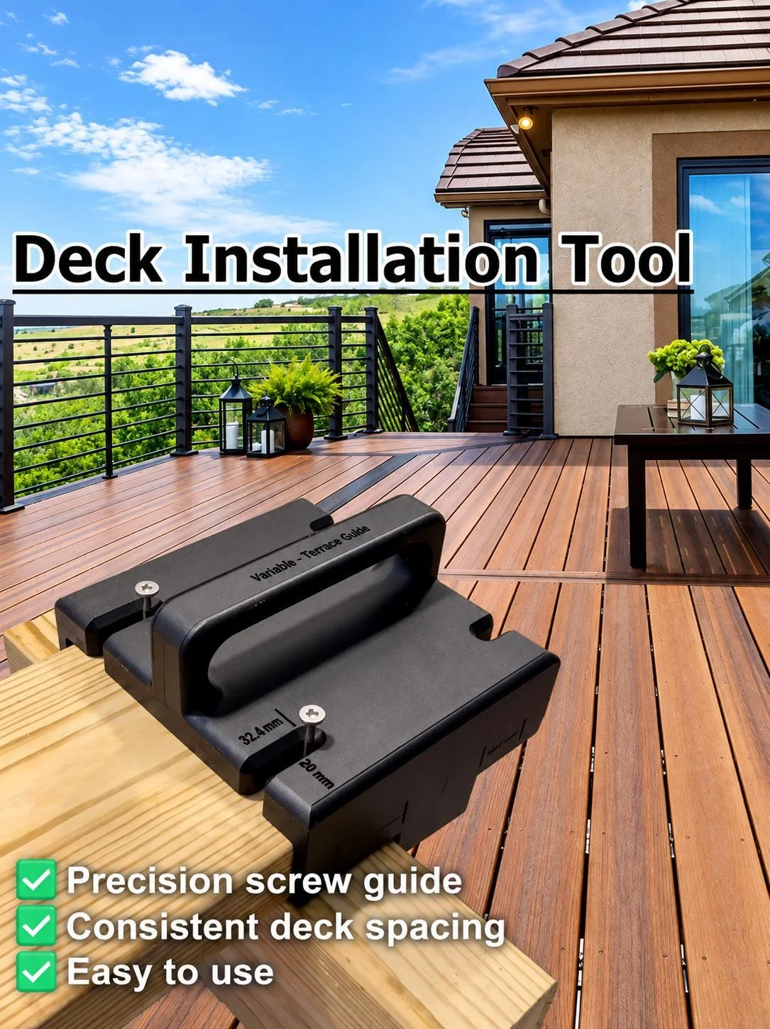 Deck Installation Jig, 3D printed in PLA
