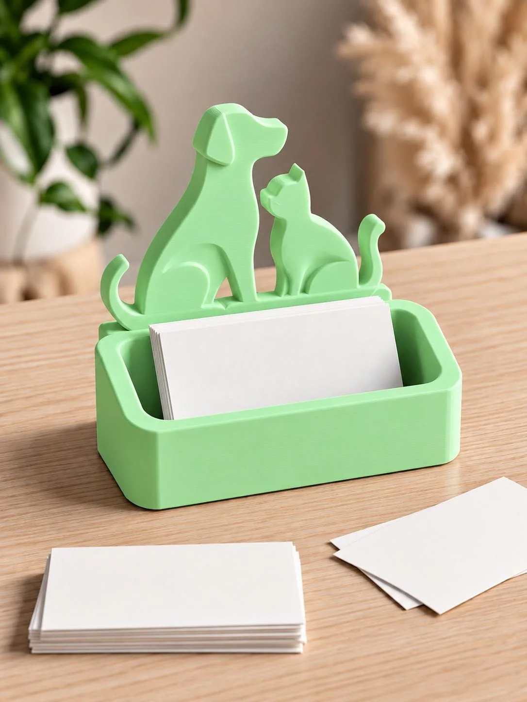 Dog Cat Business Card Holder, 3D printed in PLA