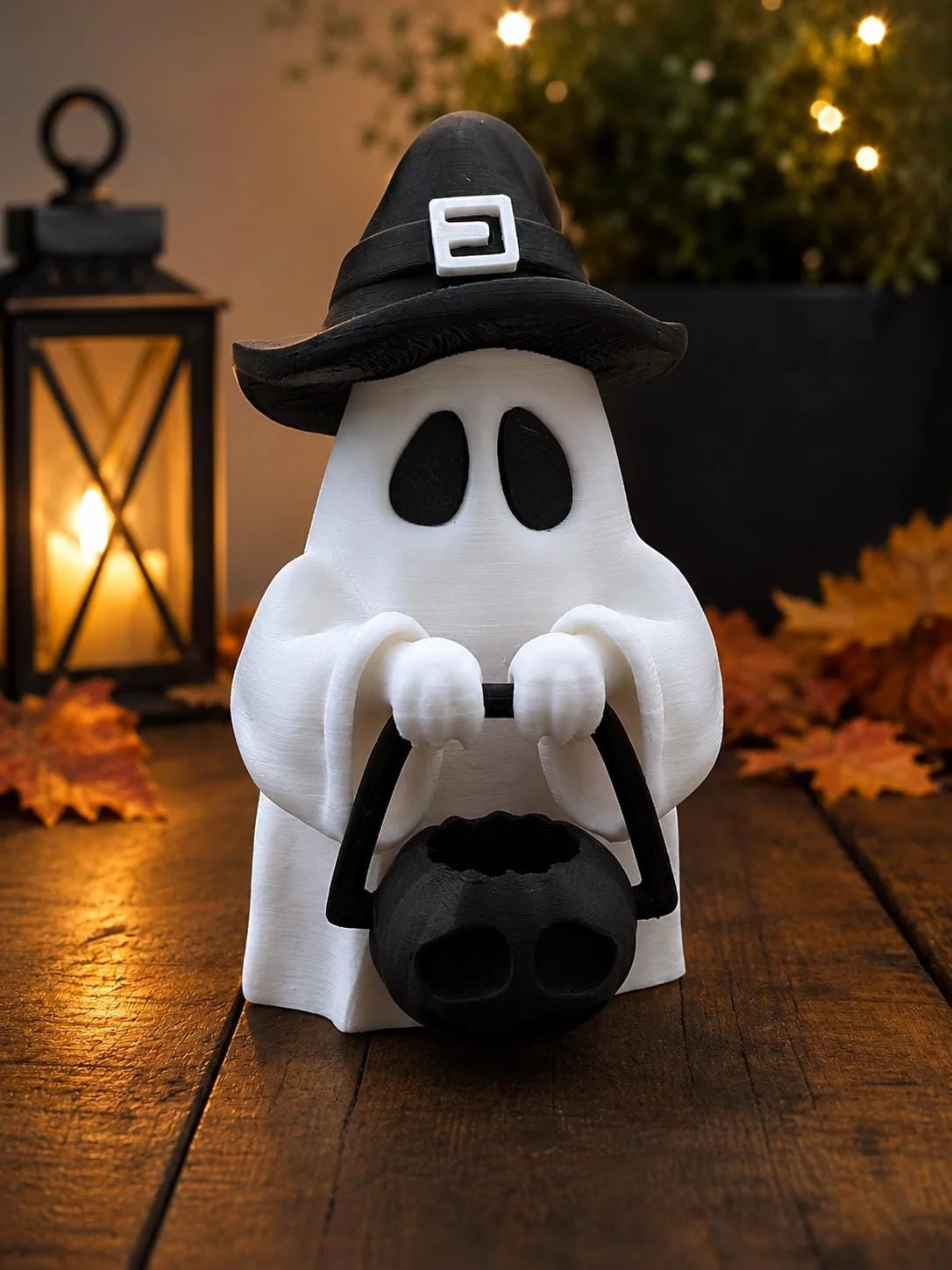 Ghost Witch Hat Candy Basket, 3D printed in PLA