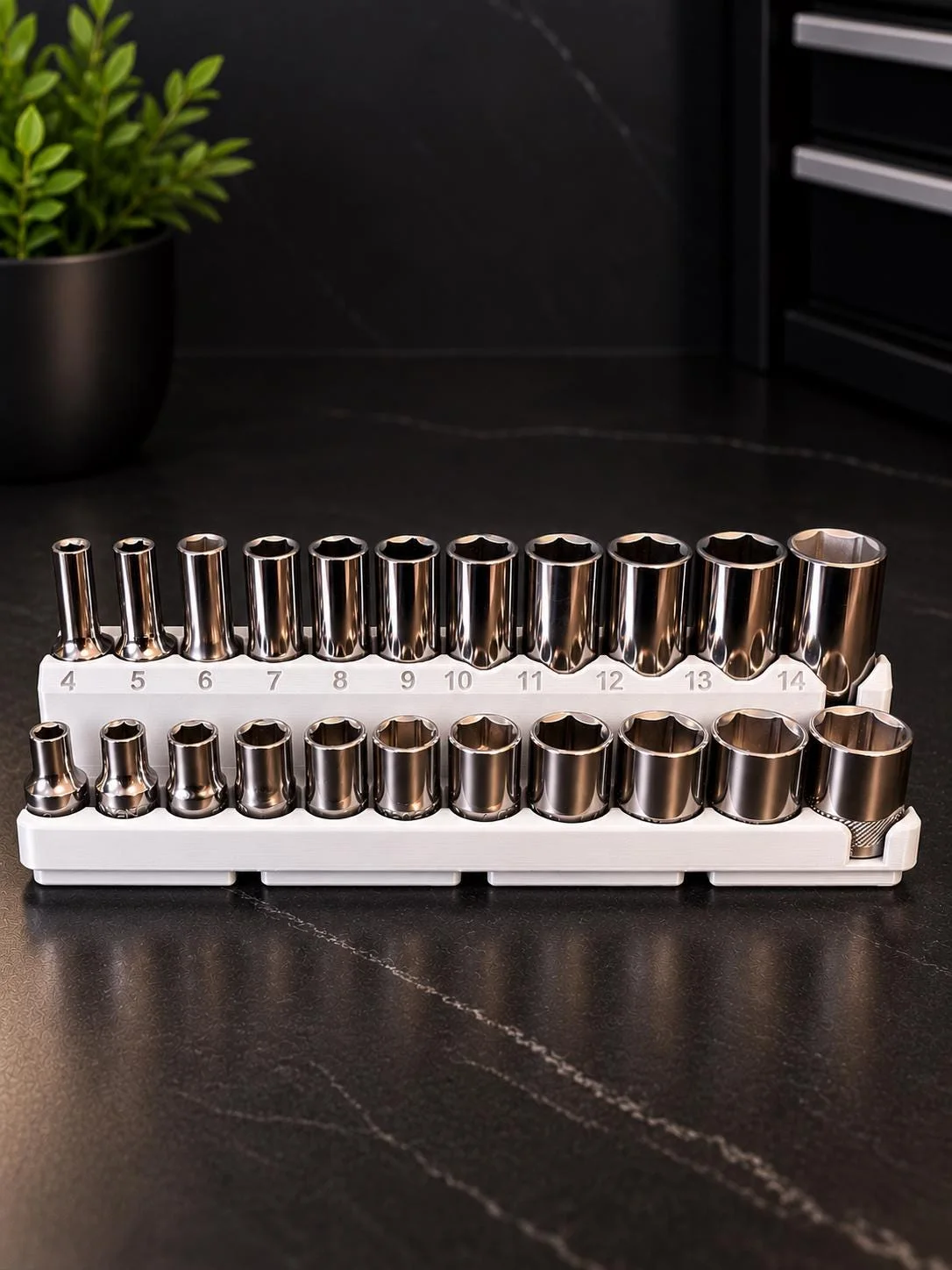 Gridfinity 1/4" Metric Socket Holder, photo 2 of 3