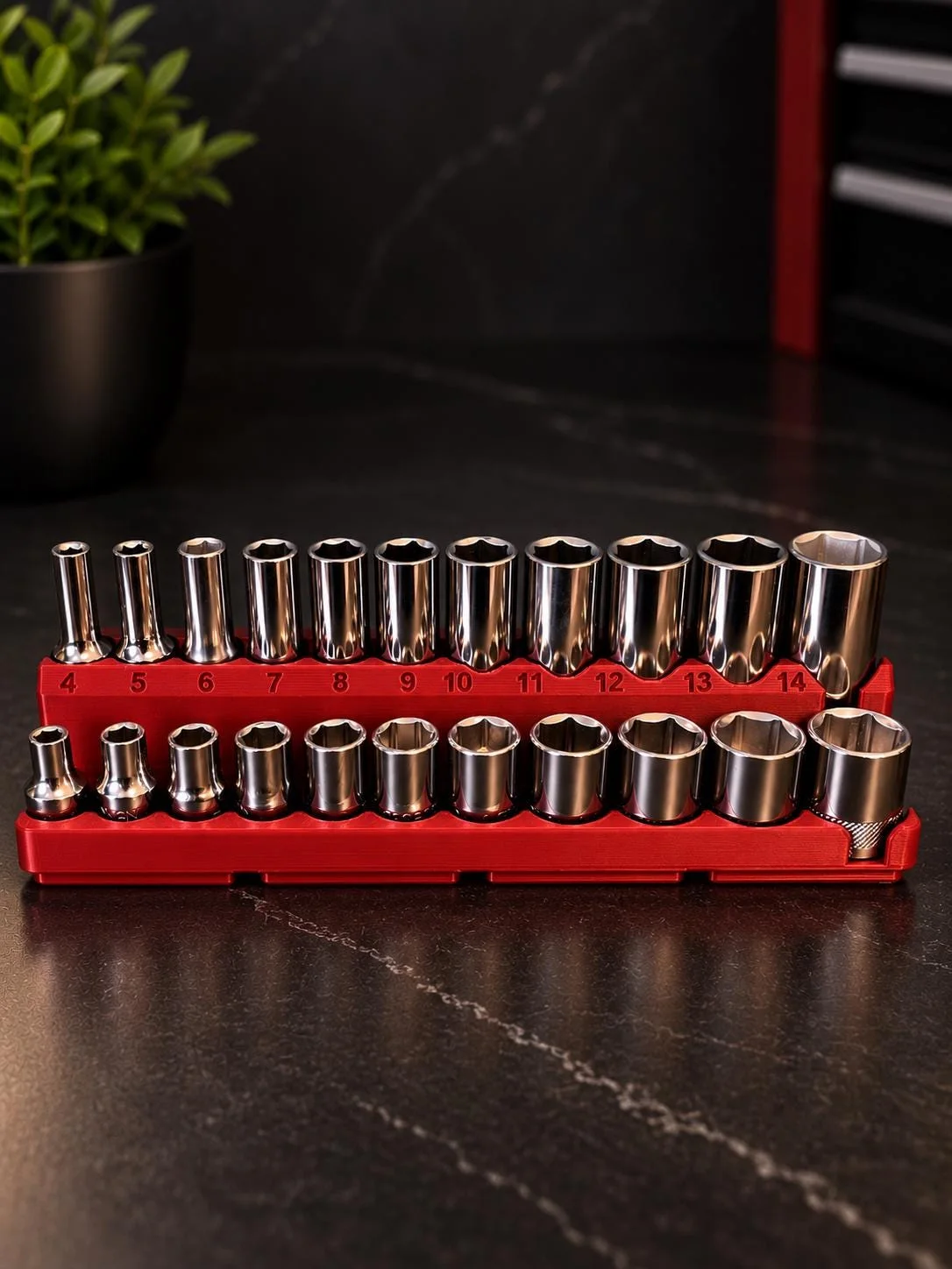 Gridfinity 1/4" Metric Socket Holder, photo 3 of 3