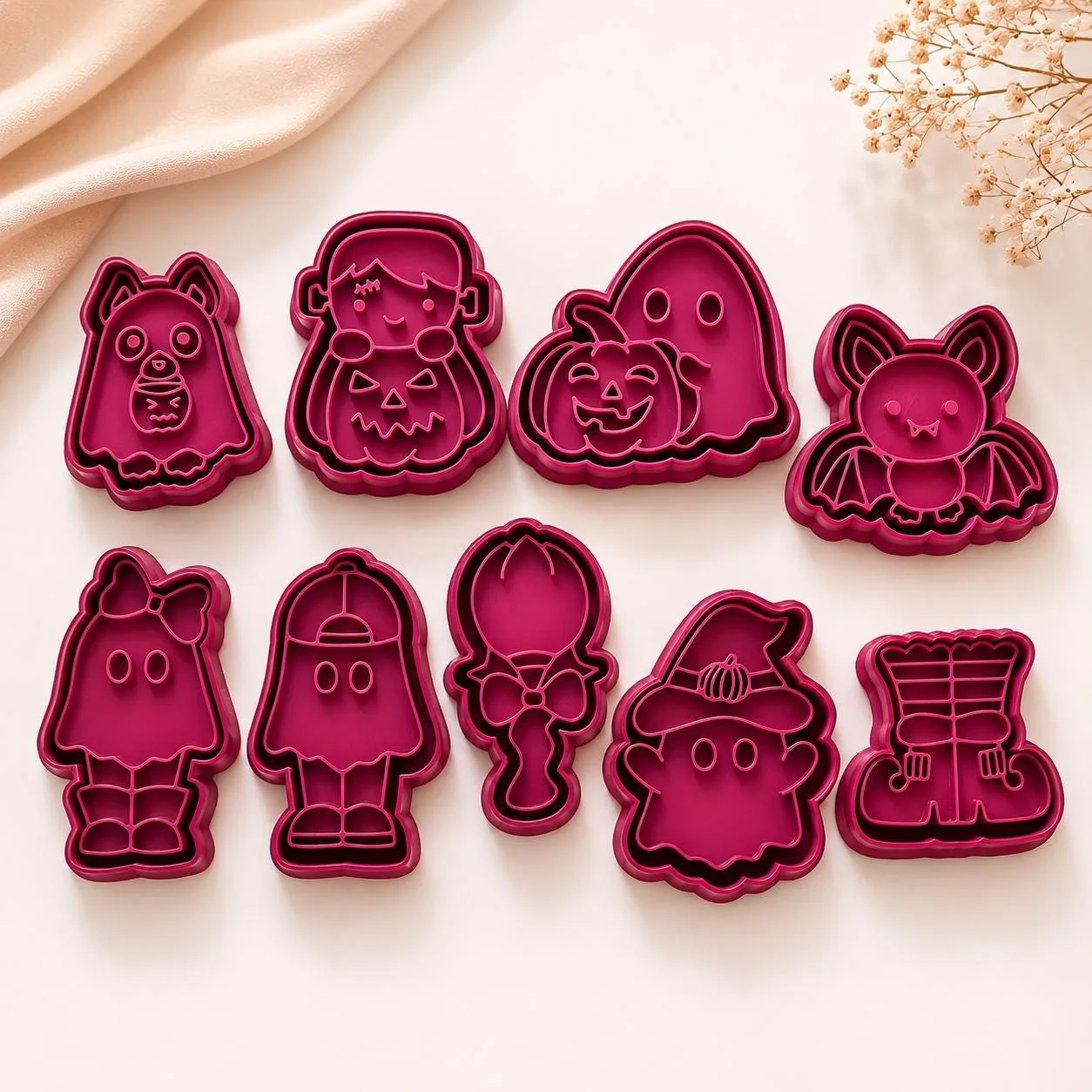 Halloween Cookie Cutters Set, 3D printed in PLA