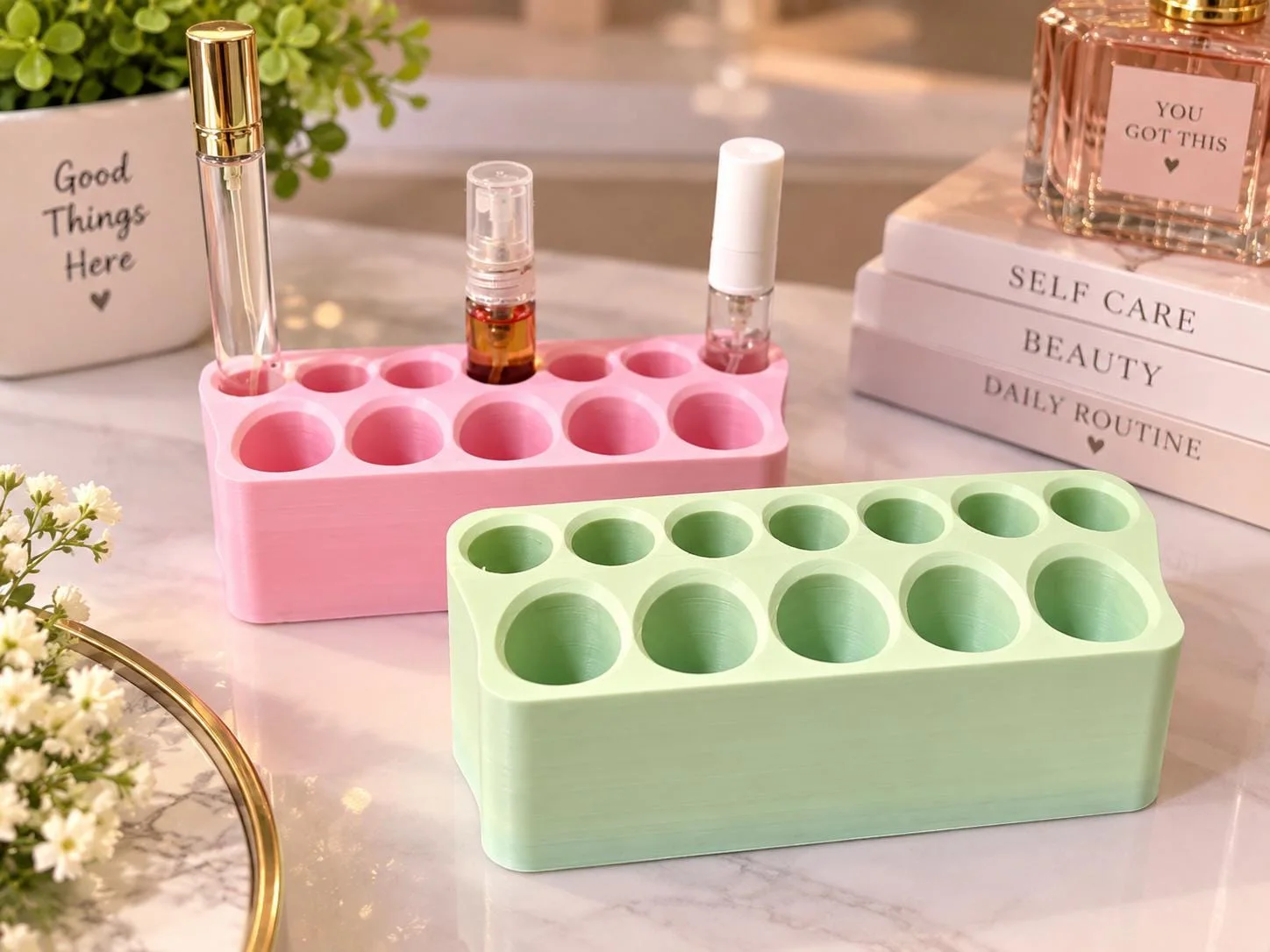 Mini Perfume Bottle Organizer, 3D printed in PLA