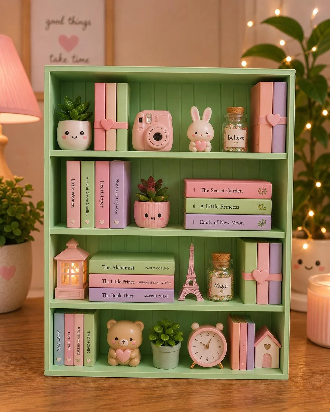 Miniature Bookshelf, 3D printed in PLA