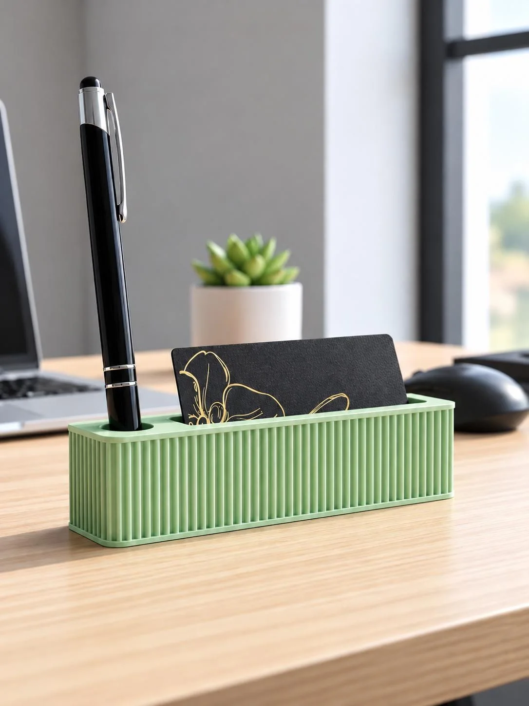 Modern 3D Printed Business Card & Pen Holder, photo 3 of 6