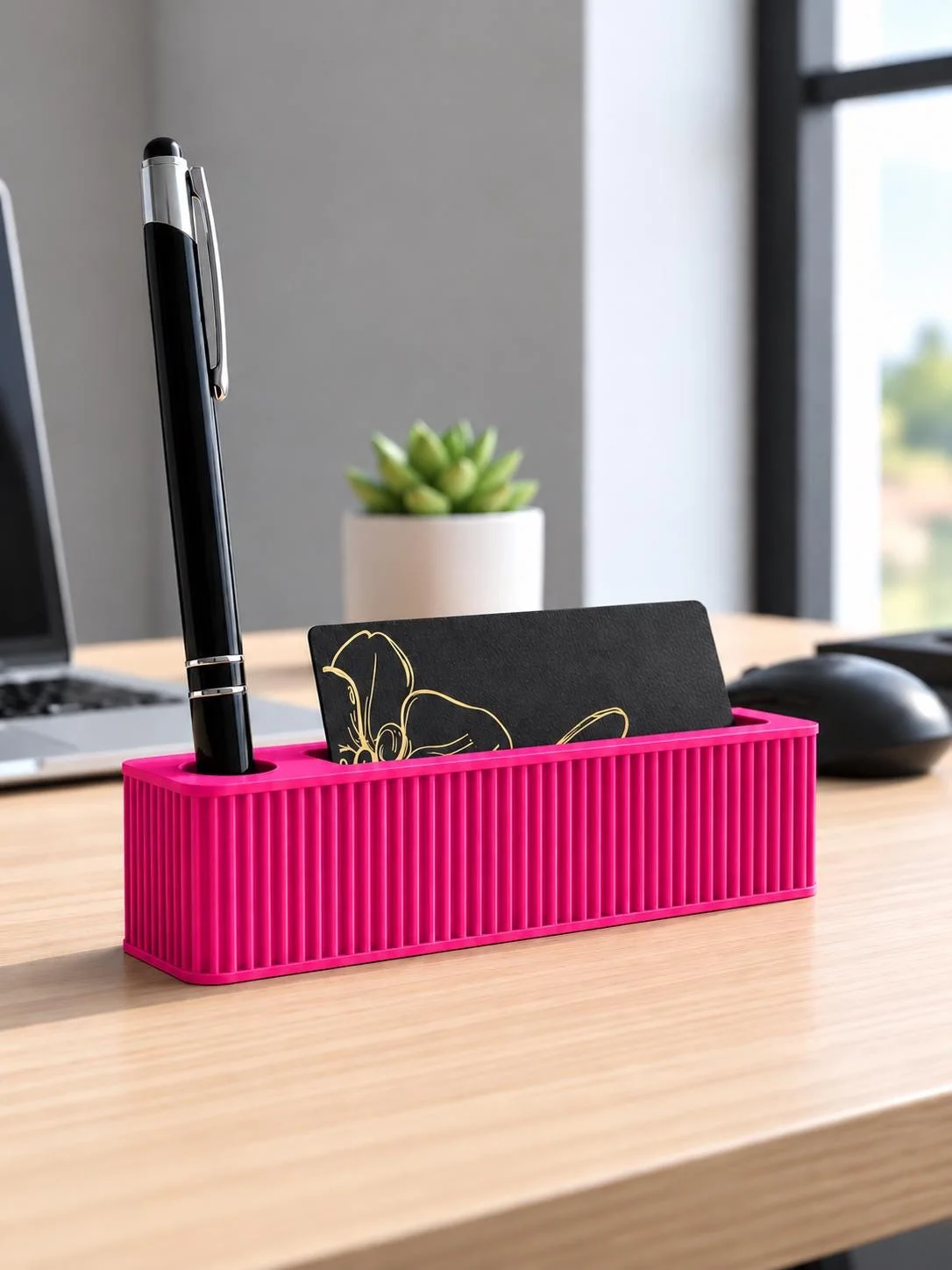 Modern 3D Printed Business Card & Pen Holder, photo 4 of 6