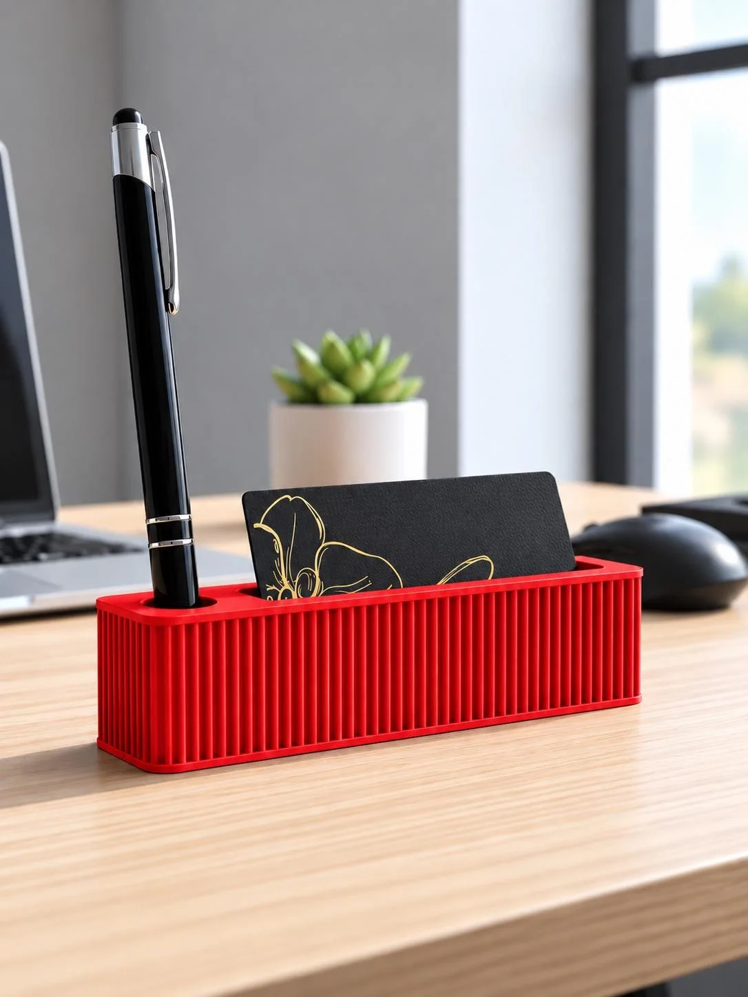 Modern 3D Printed Business Card & Pen Holder, photo 5 of 6