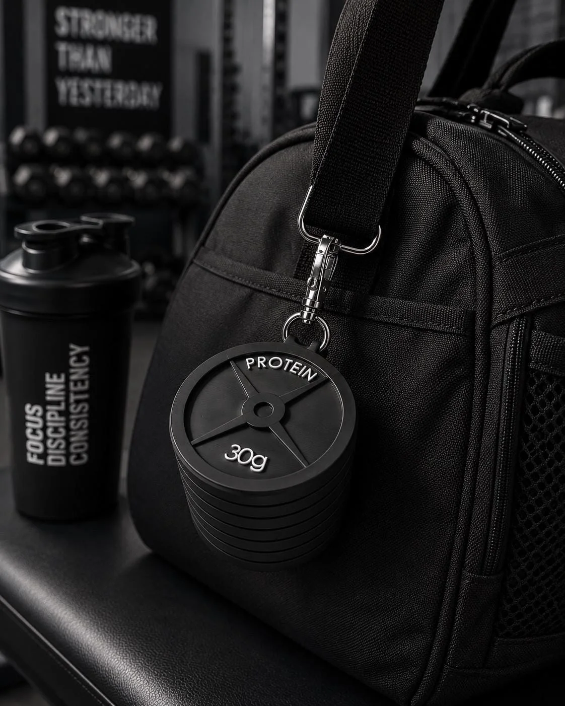 Protein Powder Keychain Container 30g, 3D printed in PLA