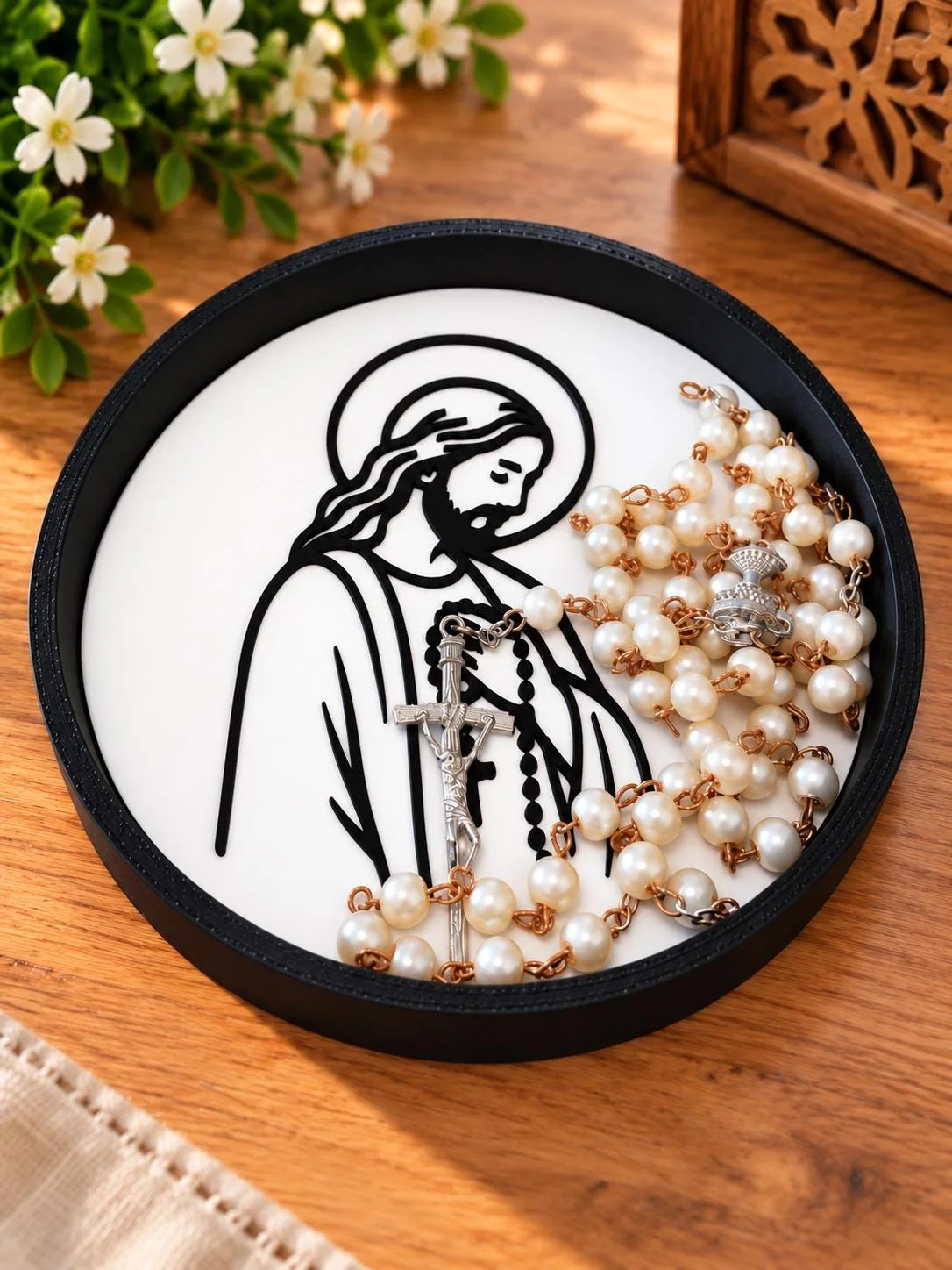 Rosary Holder Tray, 3D printed in PLA