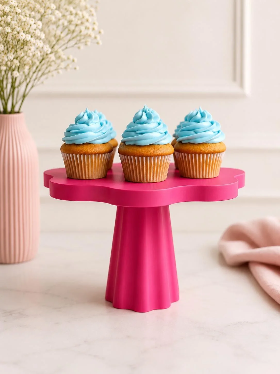 Scalloped Cake Stand, 3D printed in PLA