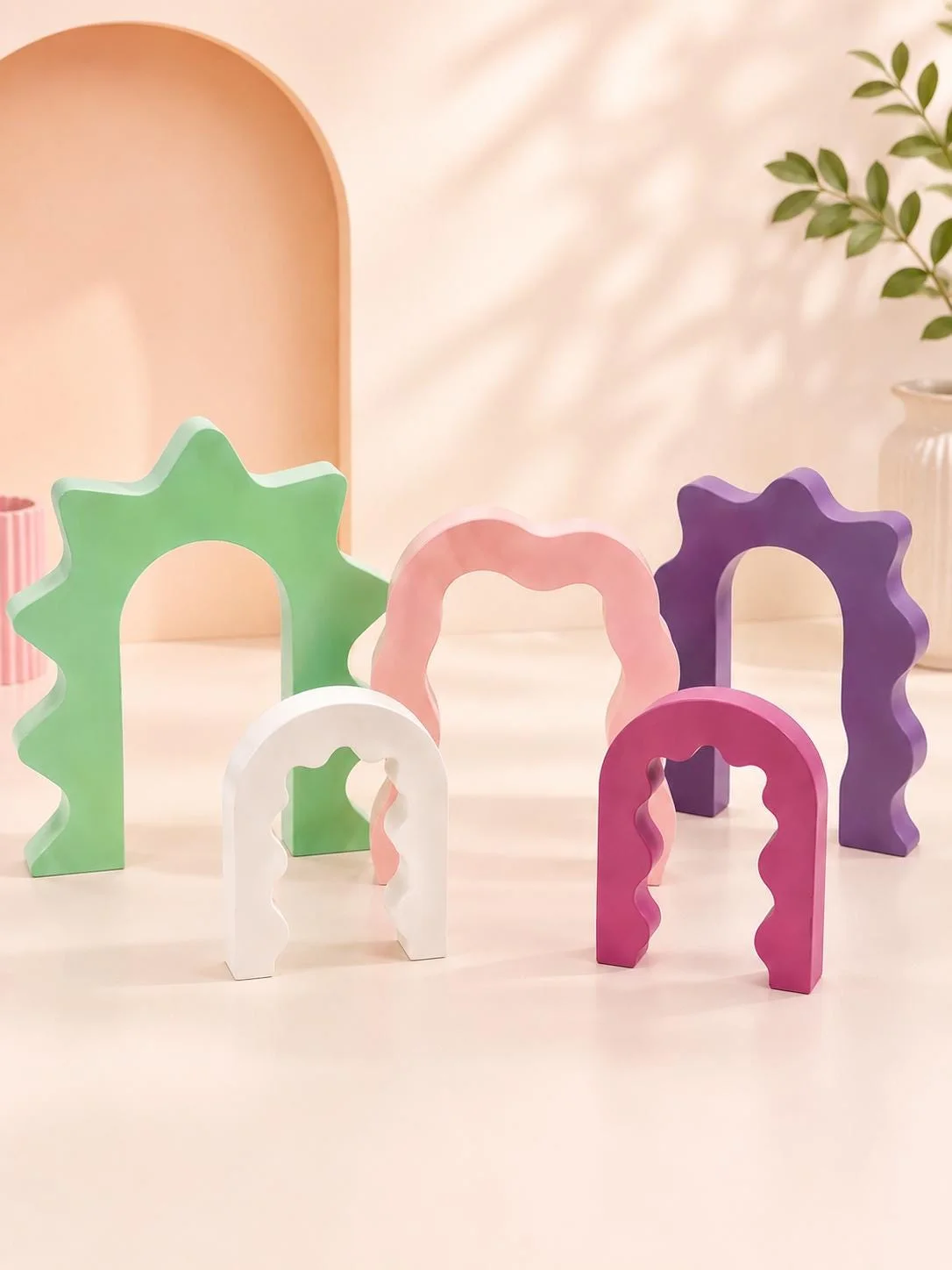 Set of 5 Wavy Pop Arches, 3D printed in PLA