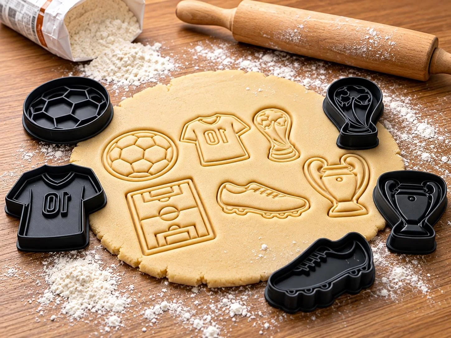 Soccer Cookie Cutter Set, 3D printed in PLA
